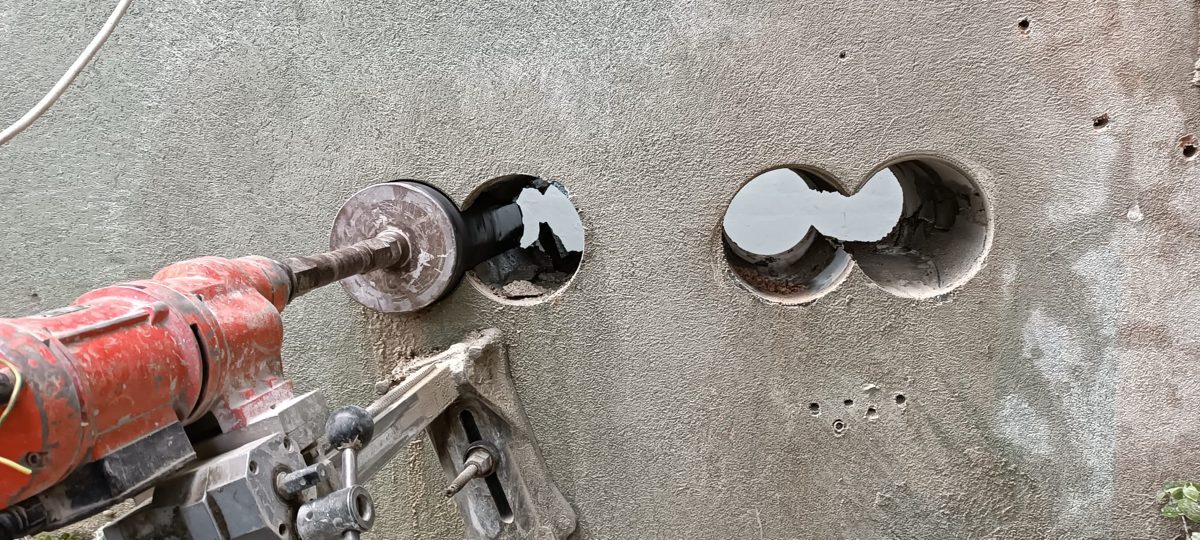 Karot makinesi ile delme uygulaması